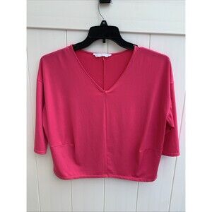 Juniper + Lime size PXL Stretch Cropped Blouse Petite Pink